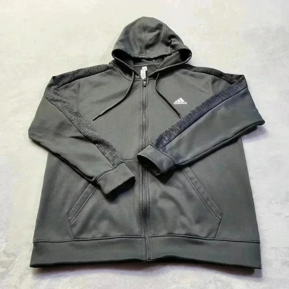 Adidas Mens full-zip Hoodie (Gray)